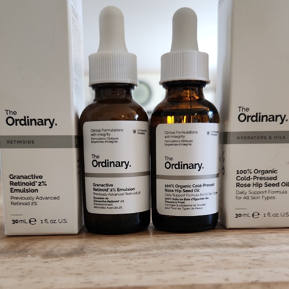 The Ordinary Skincare Set with White and Brown Bottles